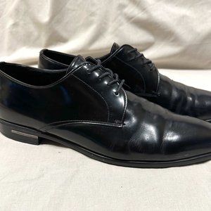 Prada black patent leather oxford shoes